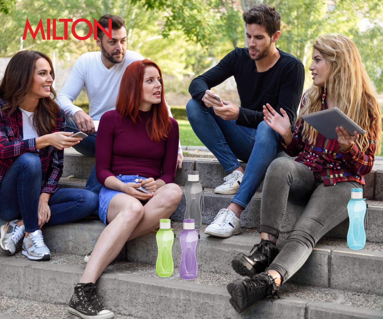 Milton 32 Oz. Large Water Bottle 4 Set Sports Water Bottles For Kids Adults Reusable Water Bottle Plastic Wide-Mouth Bpa Free Le